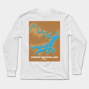 Possum Kingdom Lake Texas map Long Sleeve T-Shirt